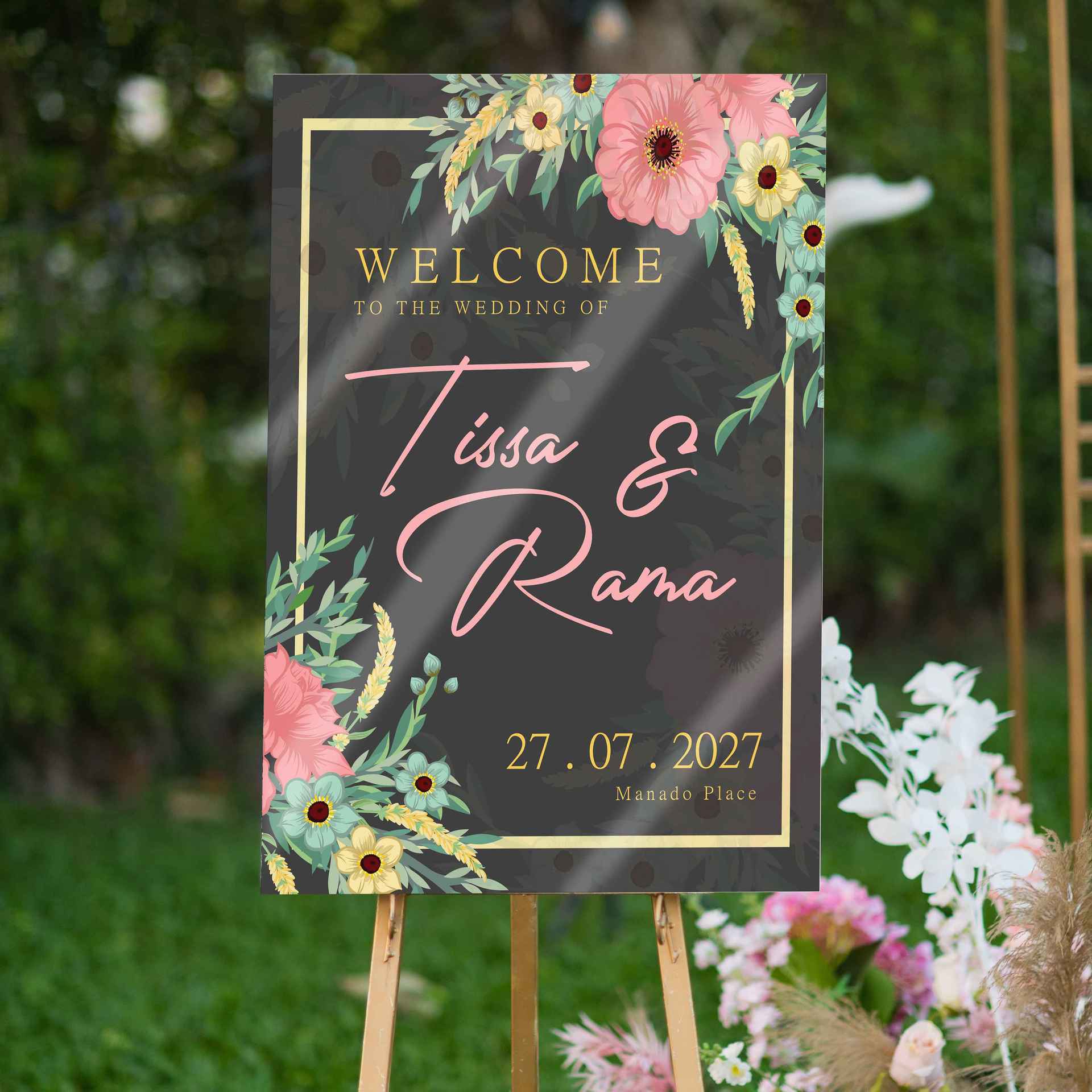 Welcome Sign Flowers, Love, and Magic Our Secret Garden - Image 1